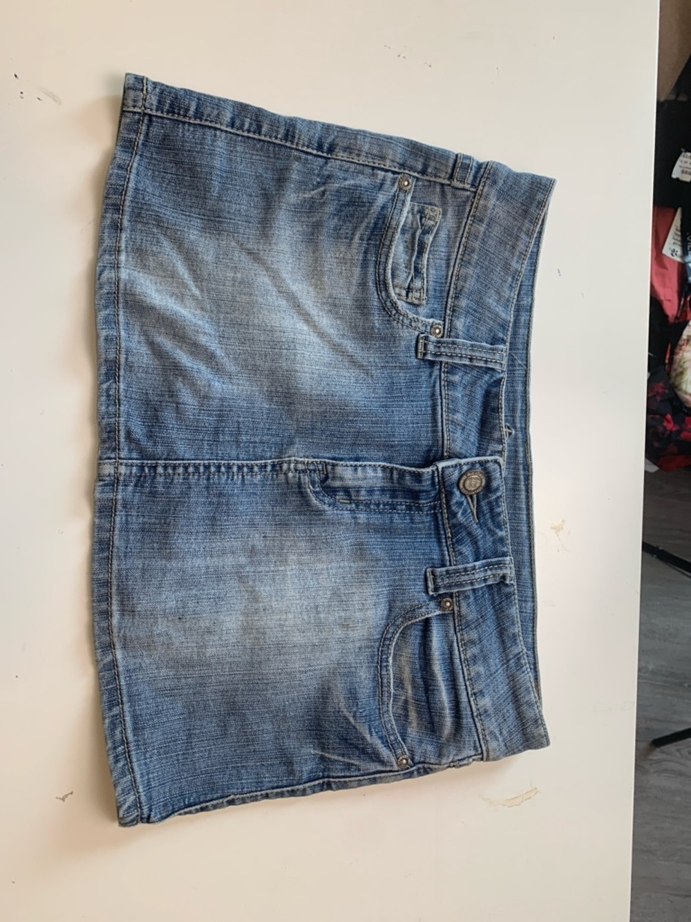 BONGO Vintage Light Blue Denim Bronze Metal Detail